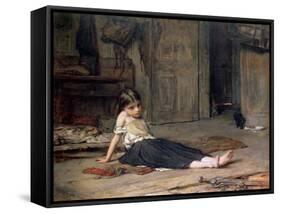 Girl by the Fireside, 1867-Frank Holl-Framed Stretched Canvas