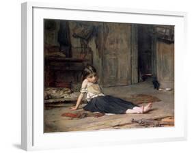 Girl by the Fireside, 1867-Frank Holl-Framed Giclee Print