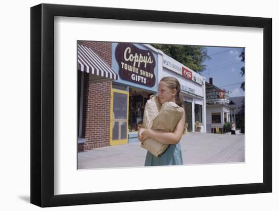 Girl Carrying Paper Shopping Bags-William P. Gottlieb-Framed Photographic Print