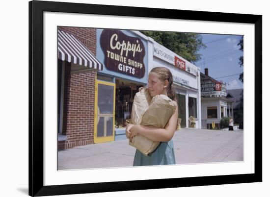 Girl Carrying Paper Shopping Bags-William P. Gottlieb-Framed Photographic Print