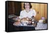 Girl Carrying Tray of Barbecue Items-William P. Gottlieb-Framed Stretched Canvas