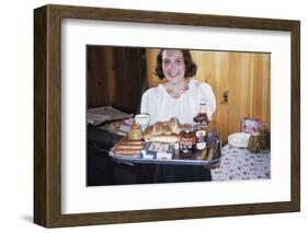 Girl Carrying Tray of Barbecue Items-William P. Gottlieb-Framed Photographic Print