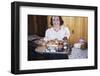 Girl Carrying Tray of Barbecue Items-William P. Gottlieb-Framed Photographic Print