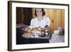 Girl Carrying Tray of Barbecue Items-William P. Gottlieb-Framed Photographic Print