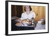 Girl Carrying Tray of Barbecue Items-William P. Gottlieb-Framed Photographic Print