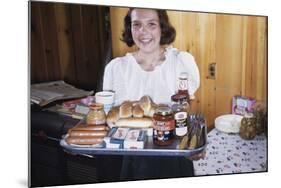 Girl Carrying Tray of Barbecue Items-William P. Gottlieb-Mounted Photographic Print