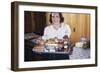 Girl Carrying Tray of Barbecue Items-William P^ Gottlieb-Framed Photographic Print