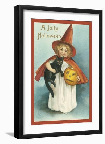 Girl Cat-Vintage Apple Collection-Framed Giclee Print