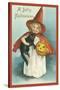 Girl Cat-Vintage Apple Collection-Stretched Canvas