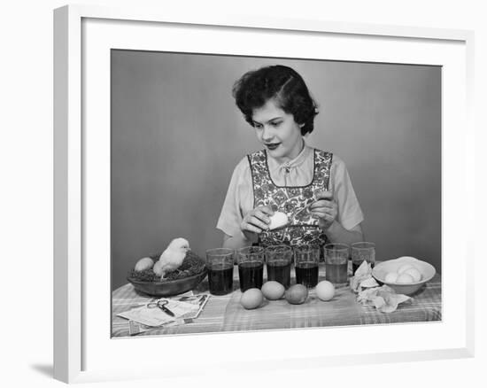 Girl Coloring Easter Eggs-Philip Gendreau-Framed Photographic Print