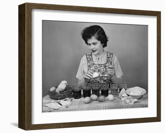 Girl Coloring Easter Eggs-Philip Gendreau-Framed Photographic Print