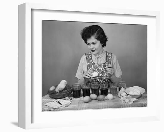 Girl Coloring Easter Eggs-Philip Gendreau-Framed Photographic Print