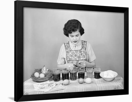 Girl Coloring Easter Eggs-Philip Gendreau-Framed Photographic Print