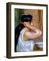 Girl Combing Her Hair, 1907-8-Pierre-Auguste Renoir-Framed Giclee Print