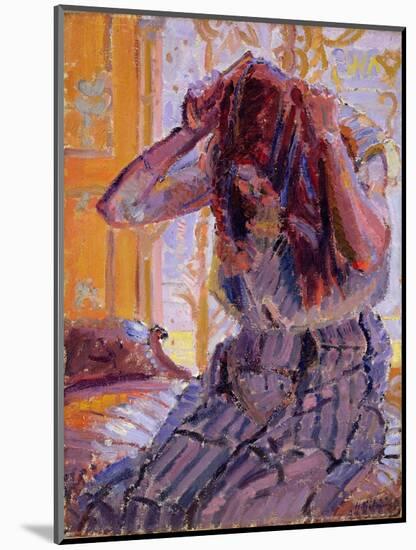 Girl Combing Her Hair-Harold Gilman-Mounted Giclee Print