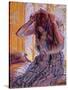 Girl Combing Her Hair-Harold Gilman-Stretched Canvas