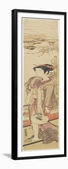 Girl Cooling on Veranda, C. 1772-1781-Isoda Koryusai-Framed Premium Giclee Print