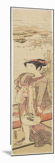 Girl Cooling on Veranda, C. 1772-1781-Isoda Koryusai-Mounted Premium Giclee Print