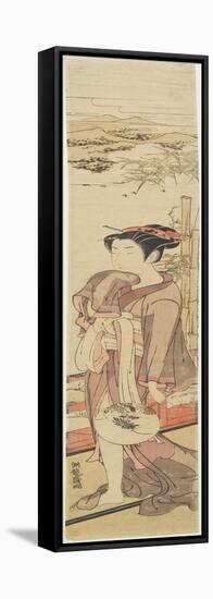 Girl Cooling on Veranda, C. 1772-1781-Isoda Koryusai-Framed Stretched Canvas