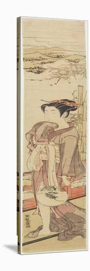 Girl Cooling on Veranda, C. 1772-1781-Isoda Koryusai-Stretched Canvas