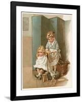 Girl Cuts Hair C1890-Marie Seymour Lucas-Framed Photographic Print