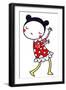 Girl. Dance. Hand Drawn Art for Design.-Diana Lapshina-Framed Art Print