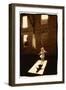 Girl dancing in a shaft of light-Theo Westenberger-Framed Art Print