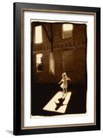 Girl dancing in a shaft of light-Theo Westenberger-Framed Art Print