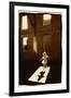 Girl dancing in a shaft of light-Theo Westenberger-Framed Art Print