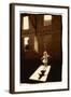 Girl dancing in a shaft of light-Theo Westenberger-Framed Art Print