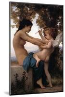 Girl Defending Herself Against Love-William-Adolphe Bouguereau-Mounted Art Print