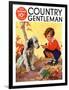 "Girl, Dog and Injured Bird," Country Gentleman Cover, November 1, 1935-Henry Hintermeister-Framed Premium Giclee Print