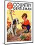 "Girl, Dog and Injured Bird," Country Gentleman Cover, November 1, 1935-Henry Hintermeister-Mounted Premium Giclee Print