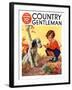 "Girl, Dog and Injured Bird," Country Gentleman Cover, November 1, 1935-Henry Hintermeister-Framed Giclee Print