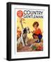 "Girl, Dog and Injured Bird," Country Gentleman Cover, November 1, 1935-Henry Hintermeister-Framed Giclee Print