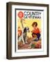 "Girl, Dog and Injured Bird," Country Gentleman Cover, November 1, 1935-Henry Hintermeister-Framed Giclee Print