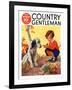 "Girl, Dog and Injured Bird," Country Gentleman Cover, November 1, 1935-Henry Hintermeister-Framed Giclee Print