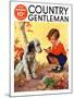 "Girl, Dog and Injured Bird," Country Gentleman Cover, November 1, 1935-Henry Hintermeister-Mounted Giclee Print