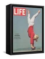 Girl Doing Handstand on Skateboard, May 14, 1965-Bill Eppridge-Framed Stretched Canvas