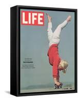 Girl Doing Handstand on Skateboard, May 14, 1965-Bill Eppridge-Framed Stretched Canvas