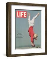 Girl Doing Handstand on Skateboard, May 14, 1965-Bill Eppridge-Framed Photographic Print