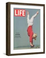 Girl Doing Handstand on Skateboard, May 14, 1965-Bill Eppridge-Framed Photographic Print