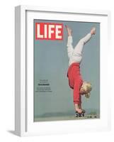 Girl Doing Handstand on Skateboard, May 14, 1965-Bill Eppridge-Framed Photographic Print