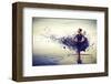 Girl Dress Becomes Paint &Pier-null-Framed Art Print