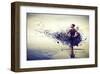 Girl Dress Becomes Paint &Pier-null-Framed Art Print