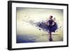 Girl Dress Becomes Paint &Pier-null-Framed Art Print