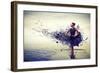 Girl Dress Becomes Paint &Pier-null-Framed Art Print