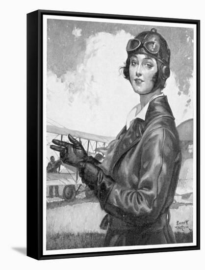 Girl Dressed for the Air-Emmett Watson-Framed Stretched Canvas