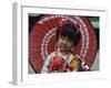 Girl Dressed in Kimono, Shichi-Go-San Festival (Festival for Three, Five, Seven Year Old Children)-null-Framed Premium Photographic Print