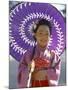 Girl Dressed in Kimono, Shichi-Go-San Festival (Festival for Three, Five, Seven Year Old Children)-null-Mounted Premium Photographic Print